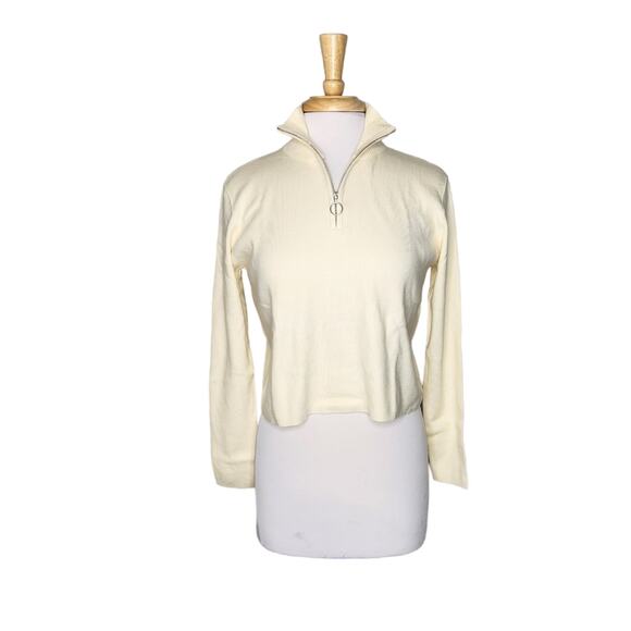 Cali Be Cropped Long Sleeve 1/4 Sweater Size Large - Picture 2 of 9